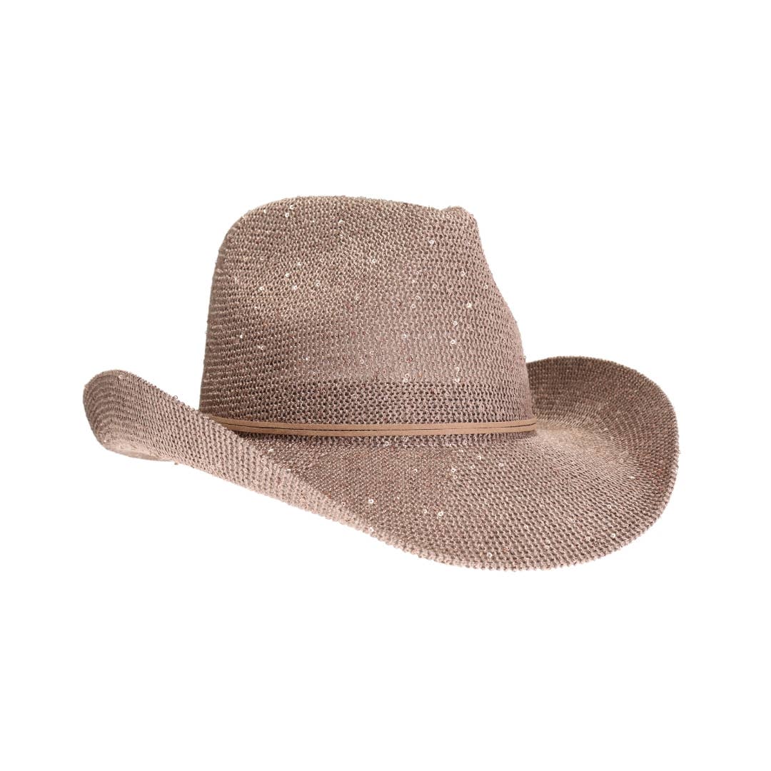 Vegas Sequin Cowboy Hat CBC03: NEW - Lavender