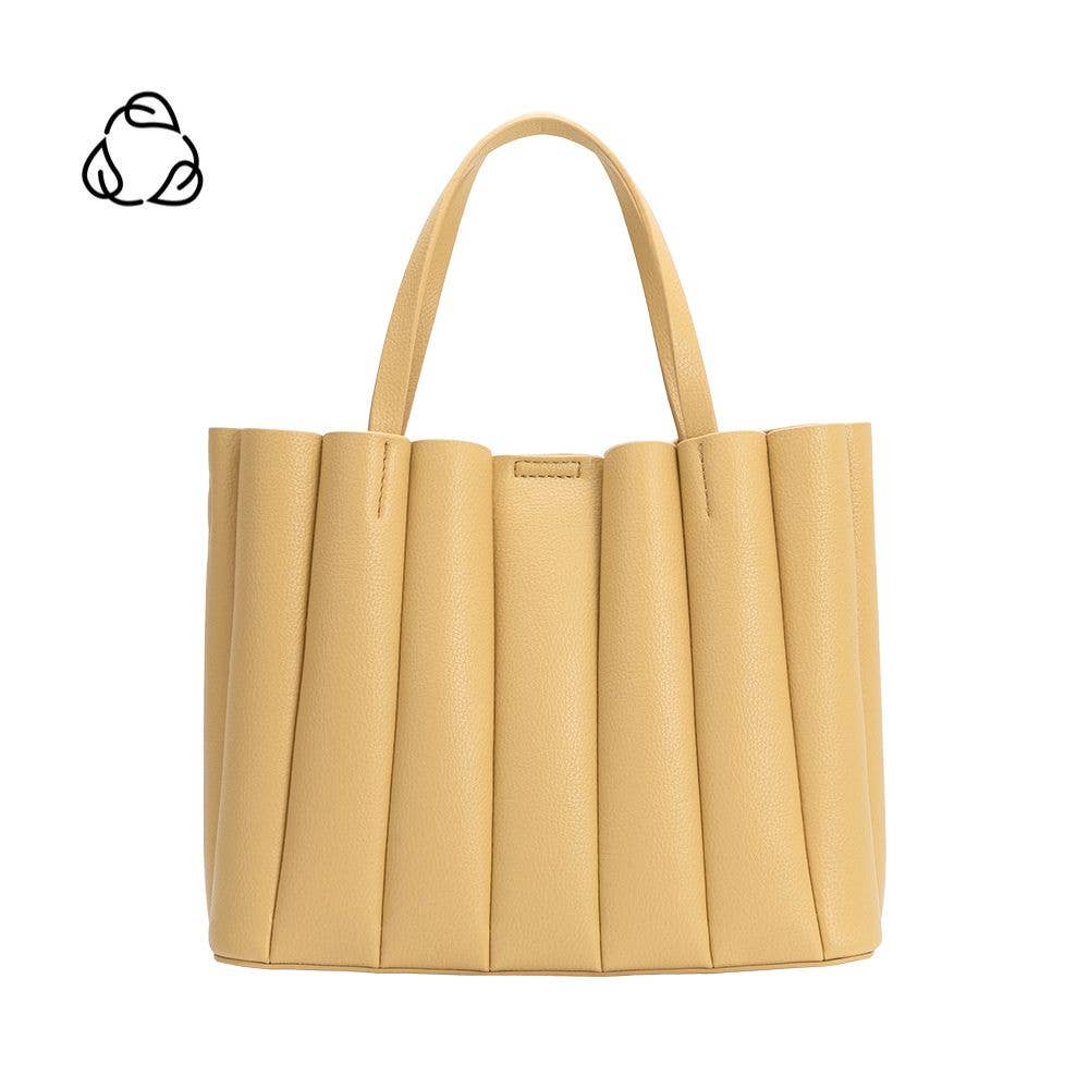 Adela Yellow Recycled Vegan Leather Tote Bag