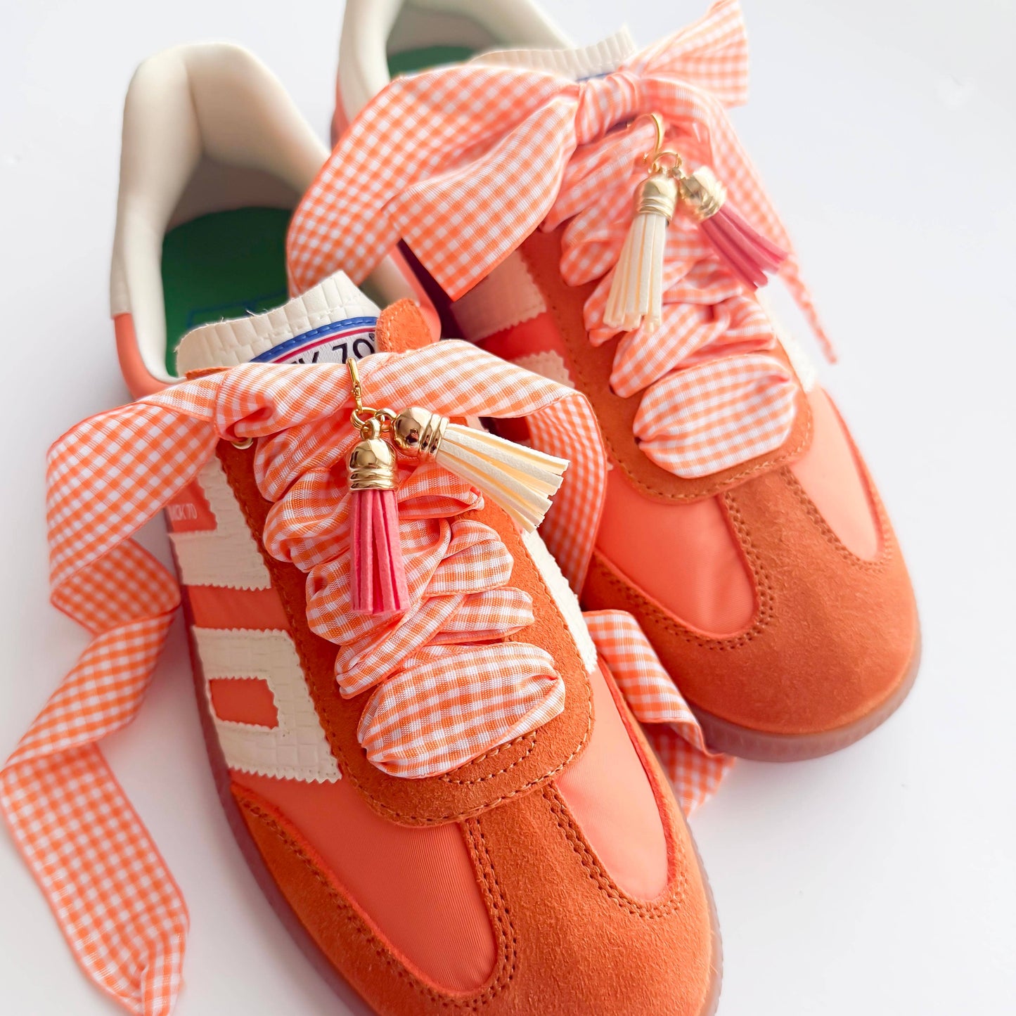 Gingham Shoe Charms and Lace Sets | Sneaker Charm Sets