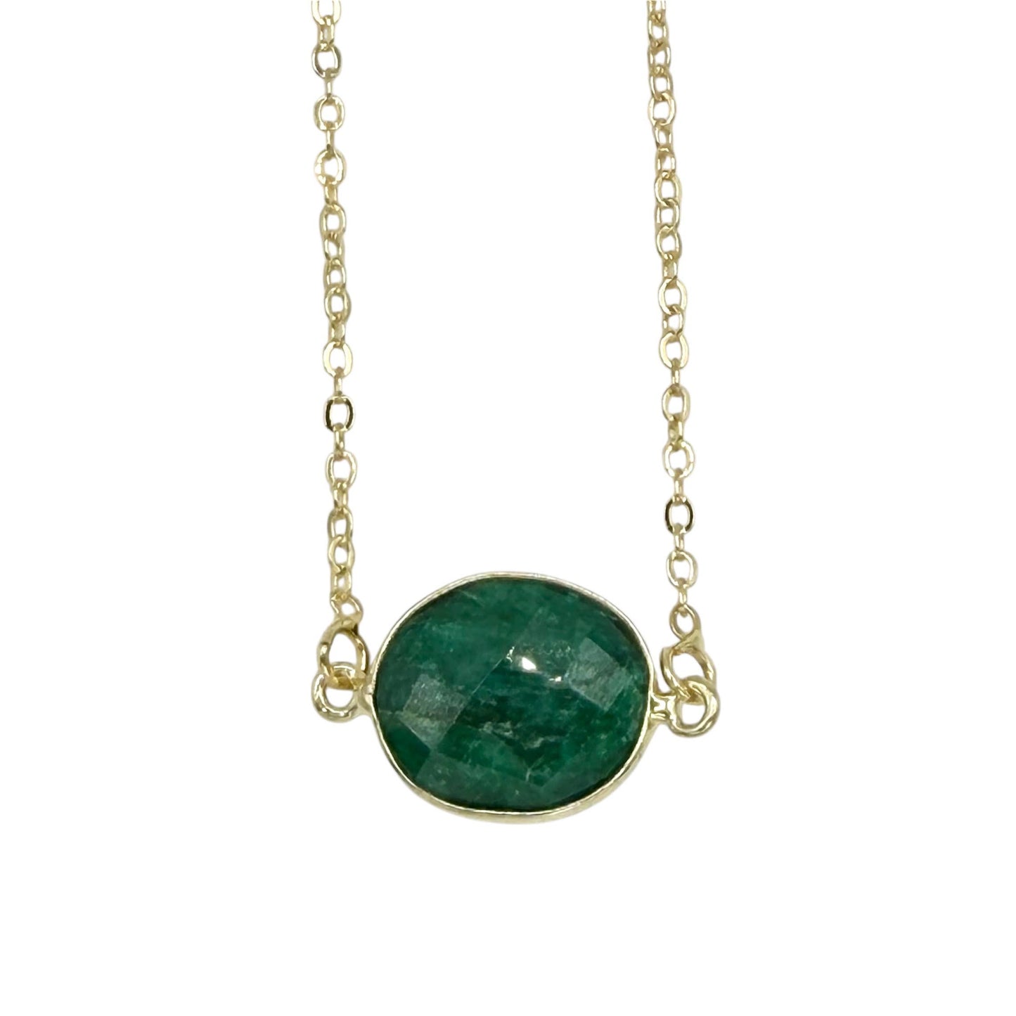 Gemstone bezel necklace