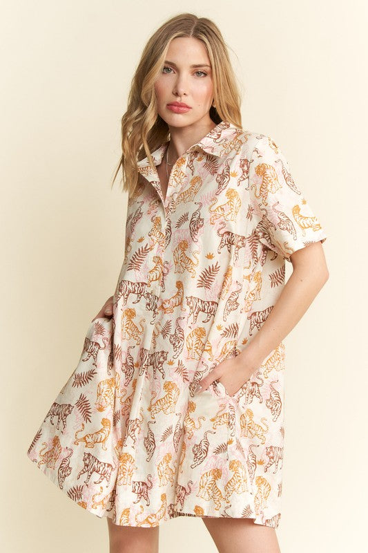 Tigers Collared Mini Dress