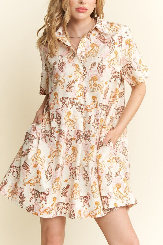 Tigers Collared Mini Dress