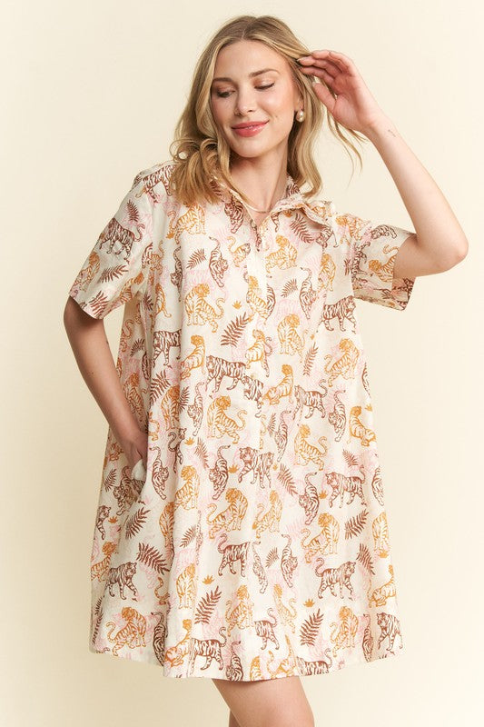Tigers Collared Mini Dress