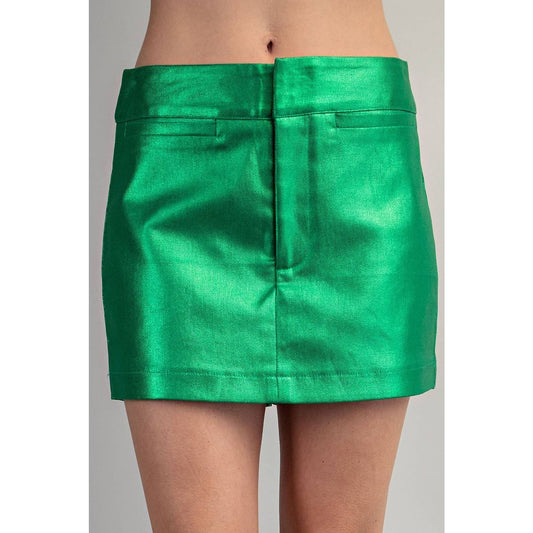 Kelly Green Metallic Skort.