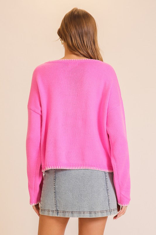 Pink  Merry Festive Sweater