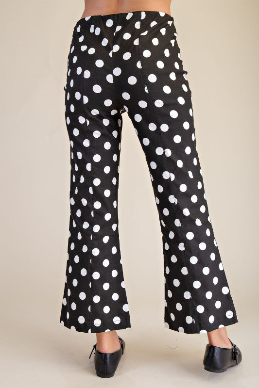 Dottie - Black Flare Crop Pants