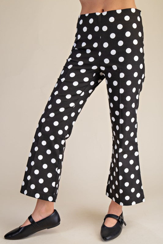 Dottie - Black Flare Crop Pants