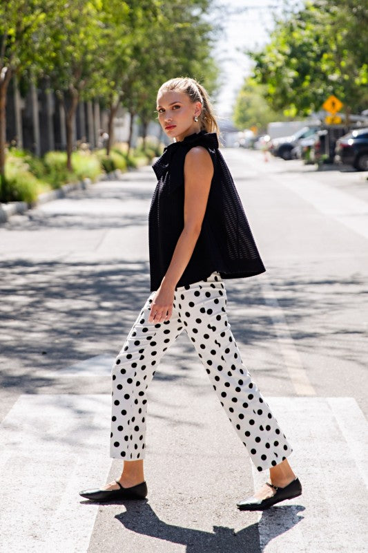 Dottie - White Flare Crop Pants