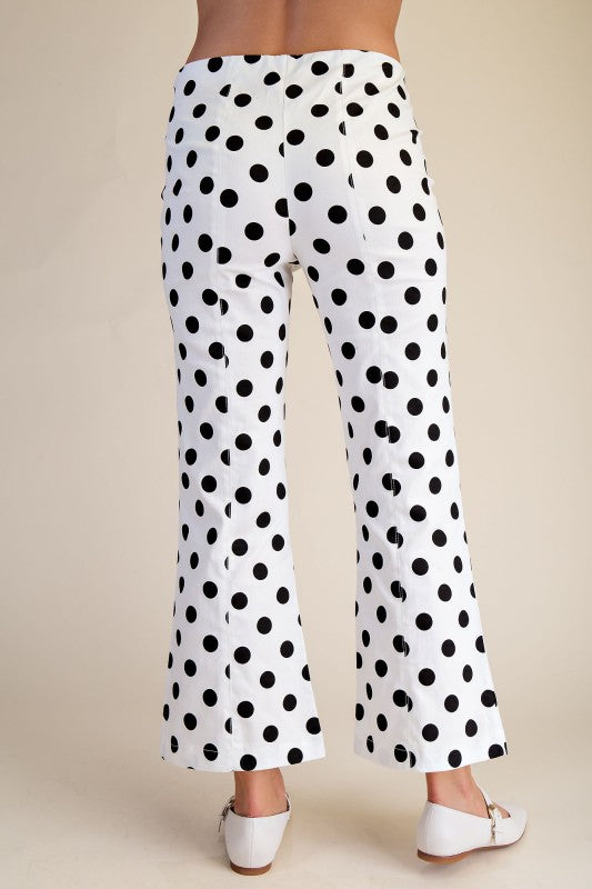 Dottie - White Flare Crop Pants
