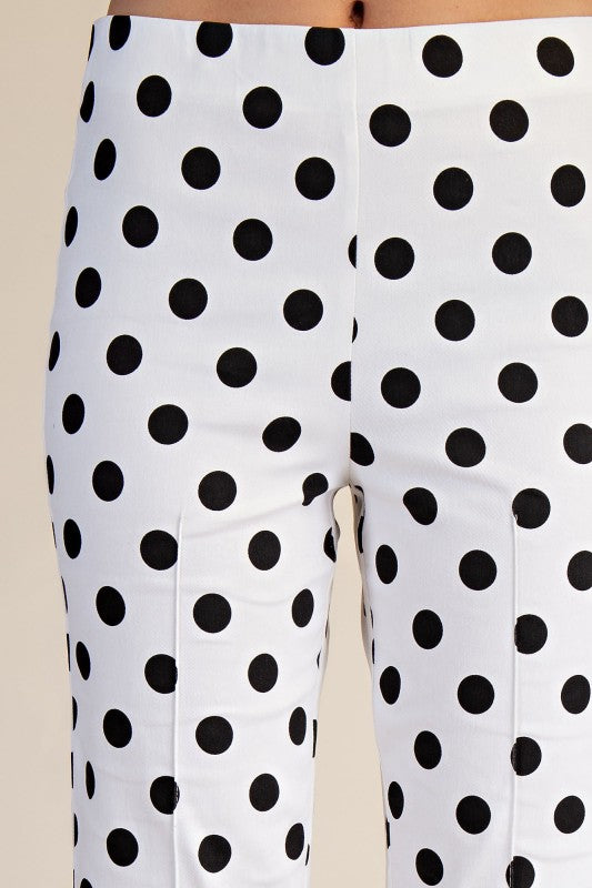 Dottie - White Flare Crop Pants