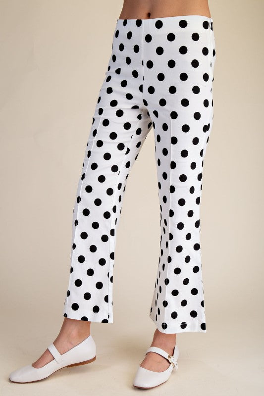Dottie - White Flare Crop Pants