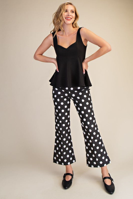 Dottie - Black Flare Crop Pants
