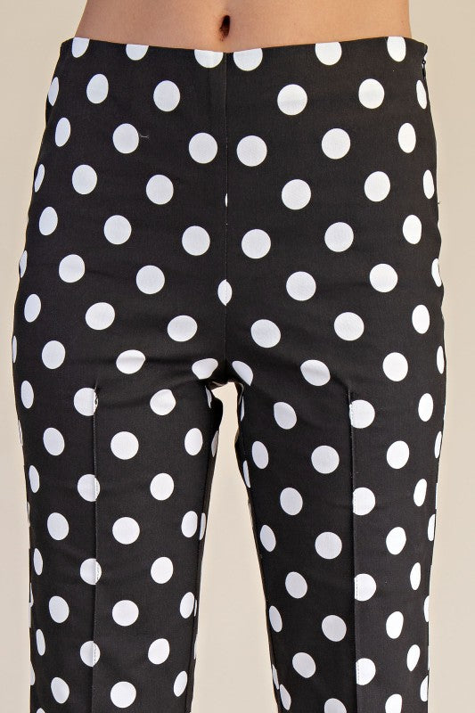 Dottie - Black Flare Crop Pants