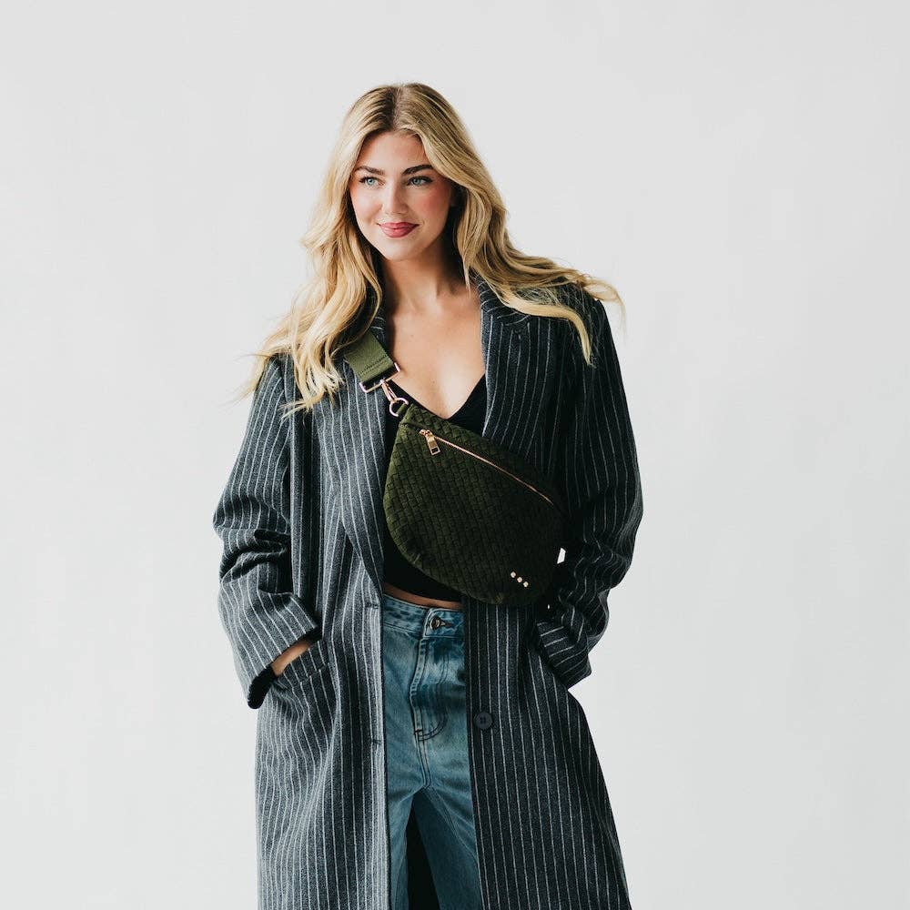 Wine Suede Westlyn Woven Bum Bag