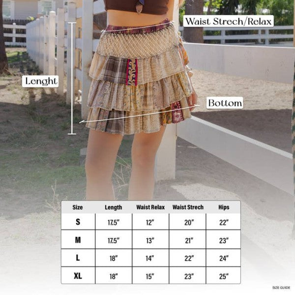 Festival Vibes Patchwork Skirt
