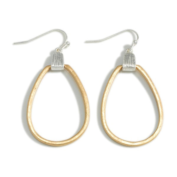 Metal Tone Tear Drop Earrings