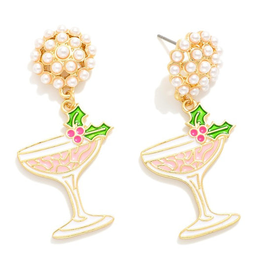 Christmas Cocktail Post Earrings