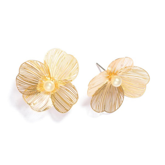 Gold Flower w Pearl