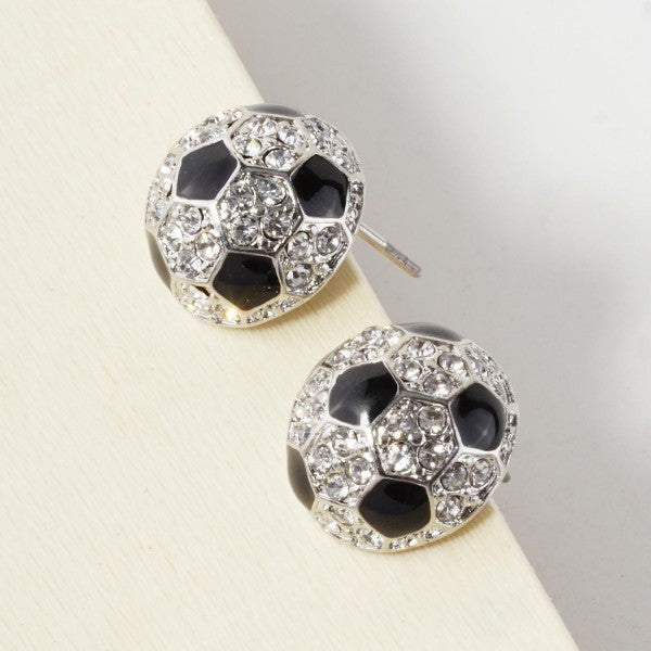 Soccer Rhinestone Earrings