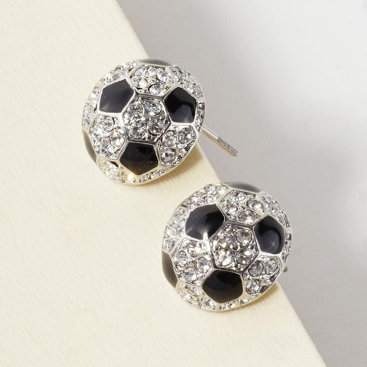 Soccer Rhinestone Earrings