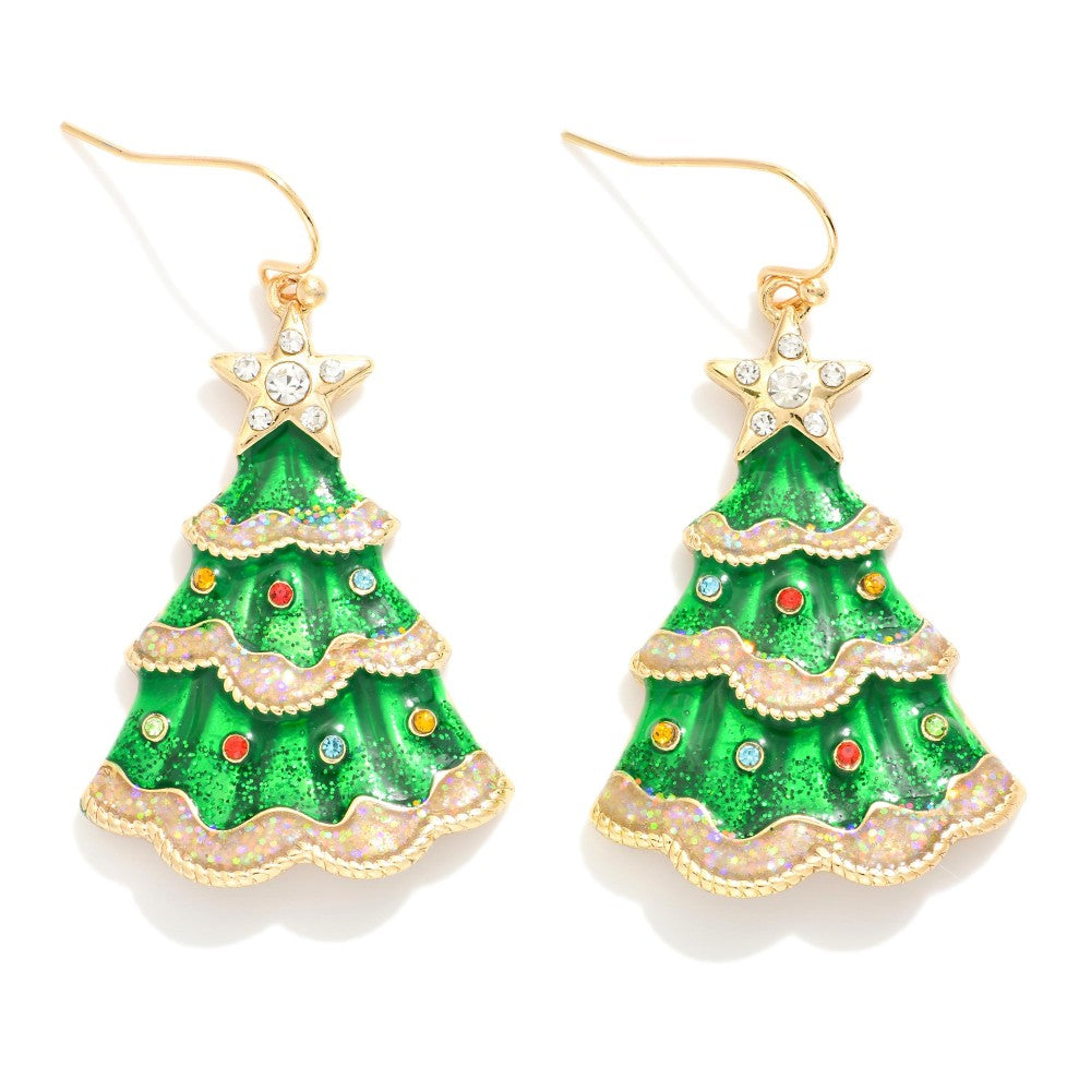 Christmas Tree Drop Earrings