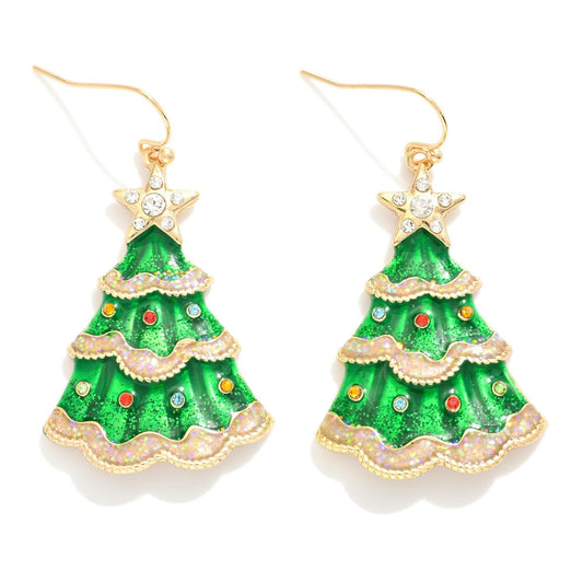 Christmas Tree Drop Earrings