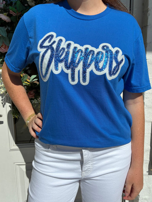 Skippers Sequin Embroidery T shirts