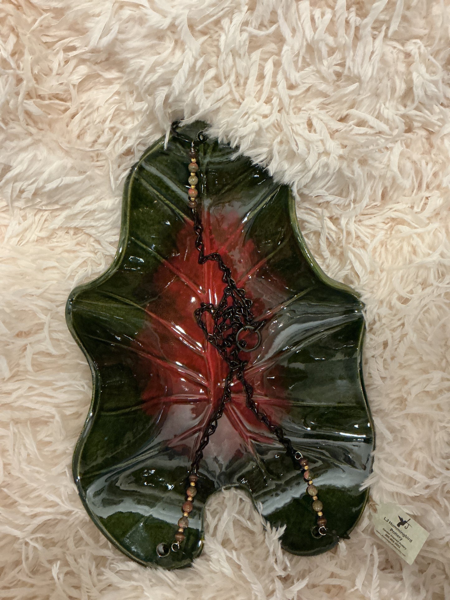 Caladium Leaf Bird Bath