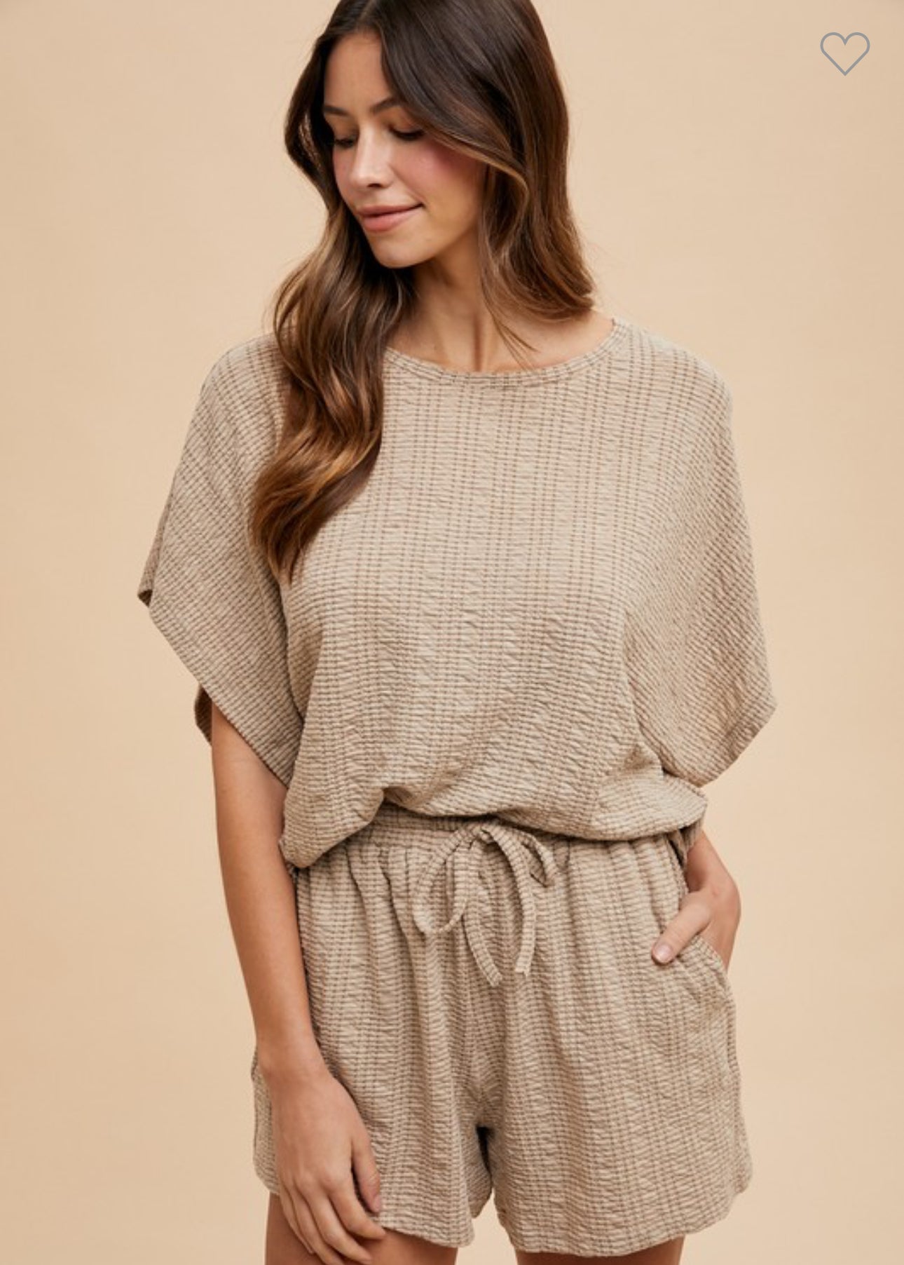 Textured knit loose fit set