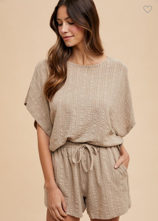 Textured knit loose fit set