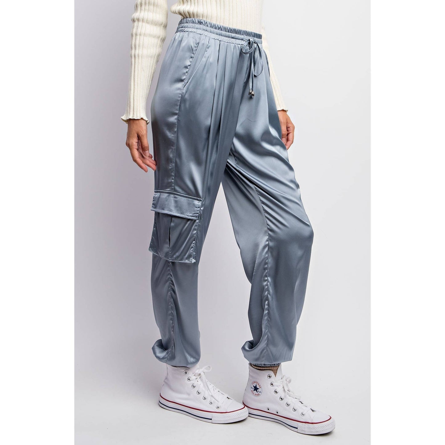 SATIN CARGO JOGGER PANTS