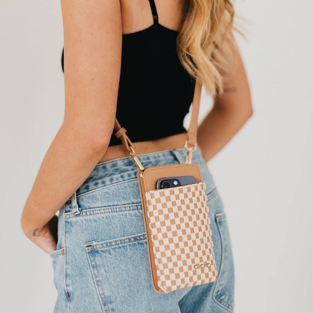 Brown Woven Double Duty Phone Bag