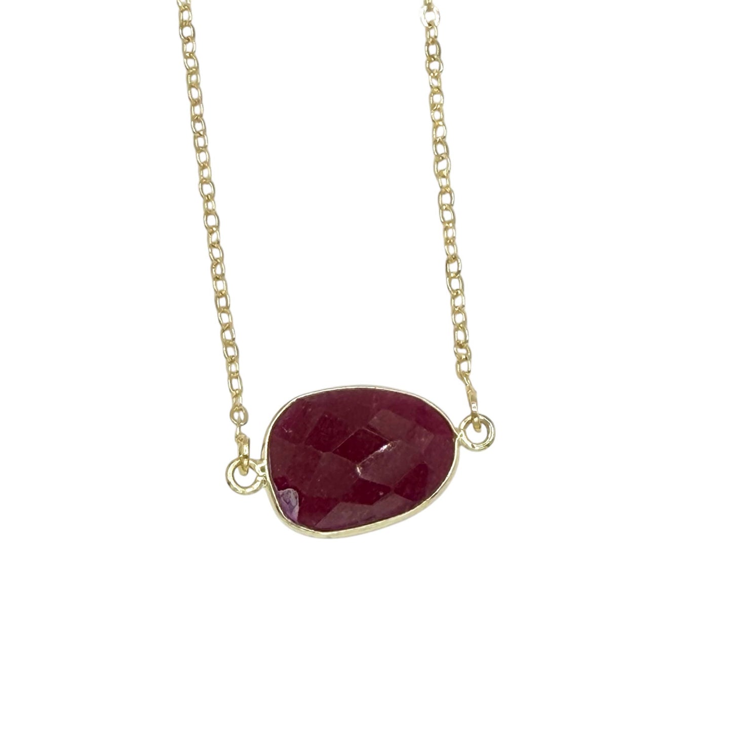 Gemstone bezel necklace