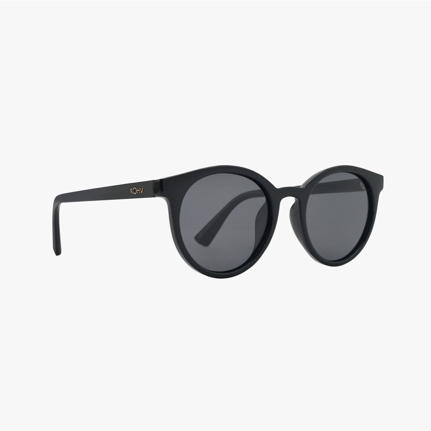 HERON MIDNIGHT BLACK Polarized Round Fashion Sunglasses