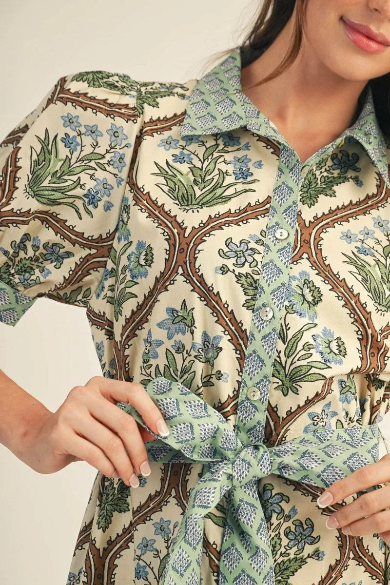 Season of Change Foral Midi Dress