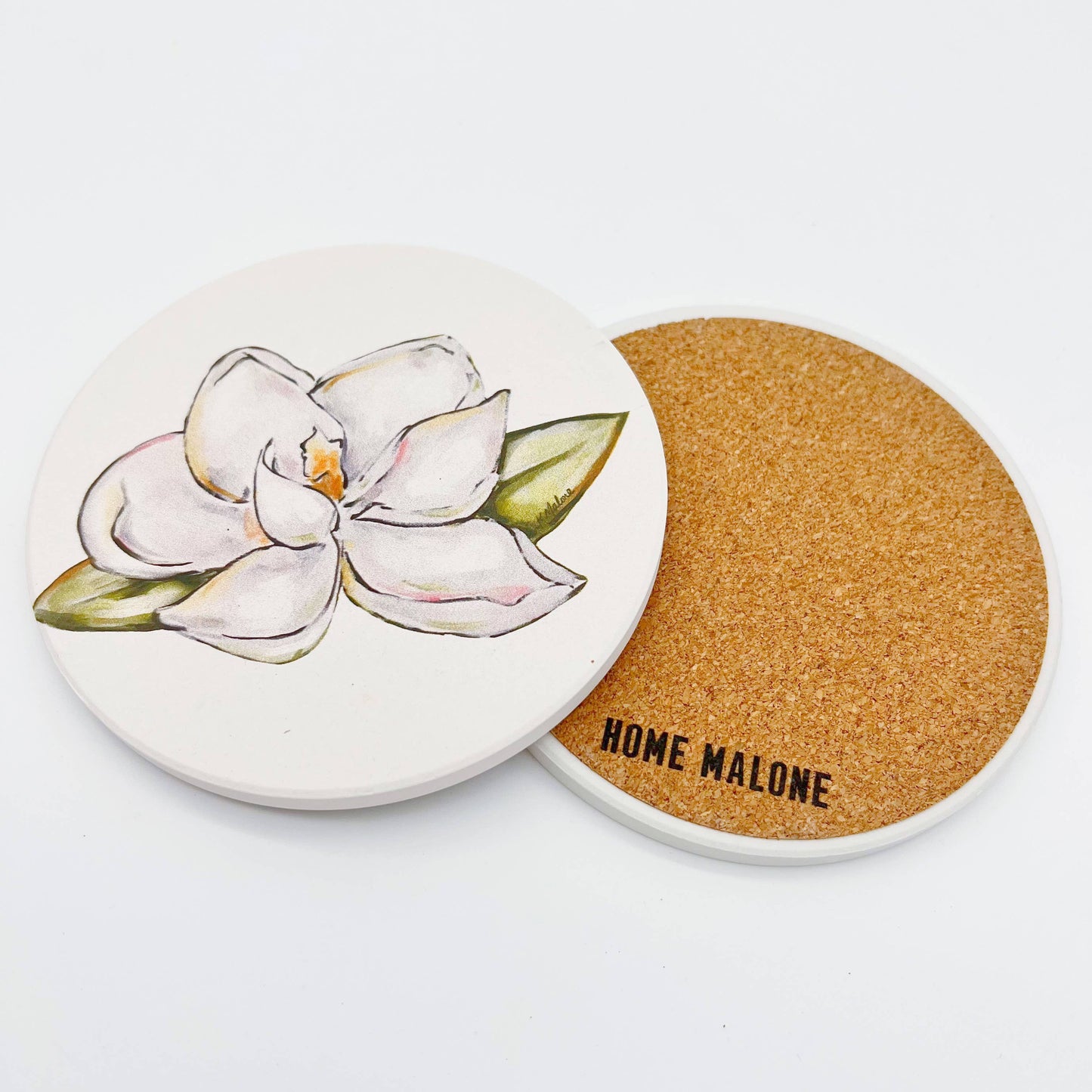 Magnolia Coaster - Southern Floral Absorbable Stone Coaster