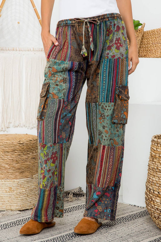 Mushroom patchwork pants