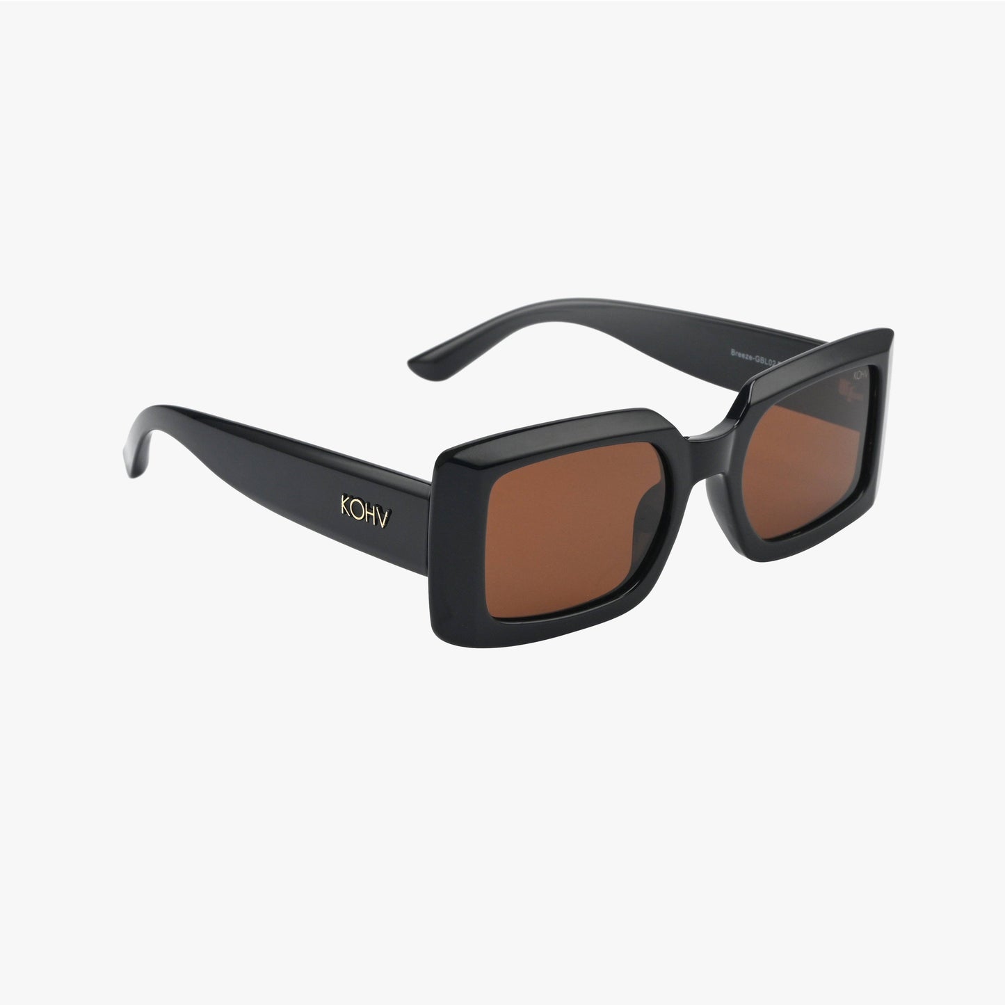 BREEZE MIDNIGHT AMBER Polarized Rectangle Fashion Sunglasses