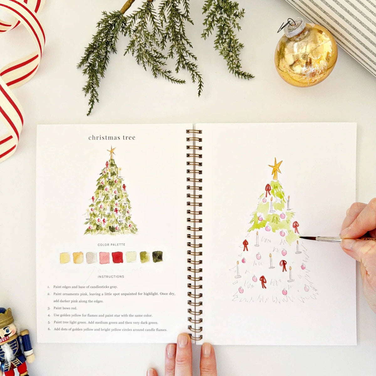 Christmas tree page in the Nutcracker workbook
