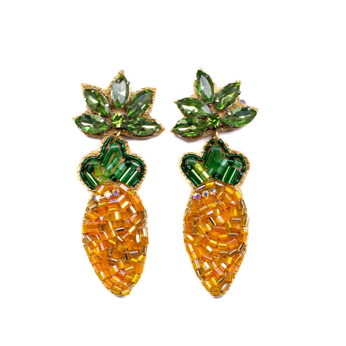 Carrot Patch Beaded Earrings