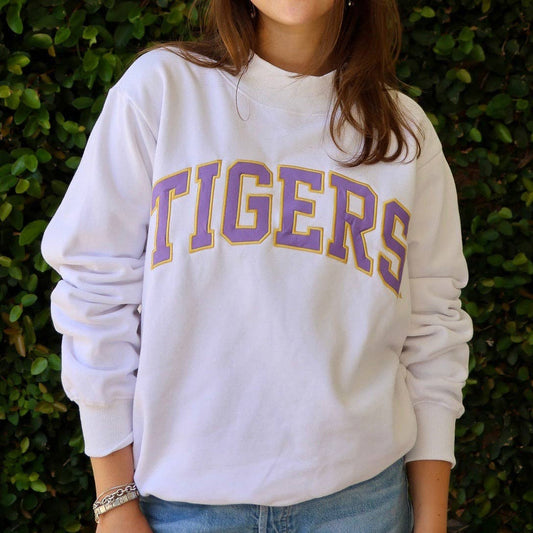 Official LSU Tigers White Varsity Mockneck Sweatshirt