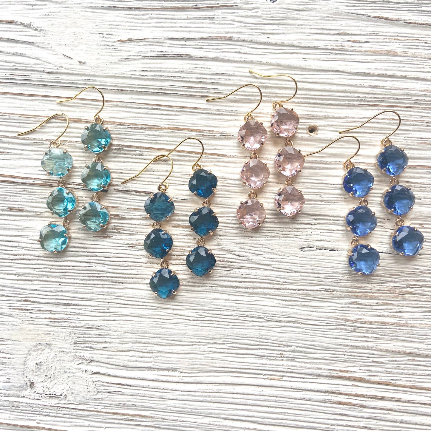 Crystal Earrings tri drop