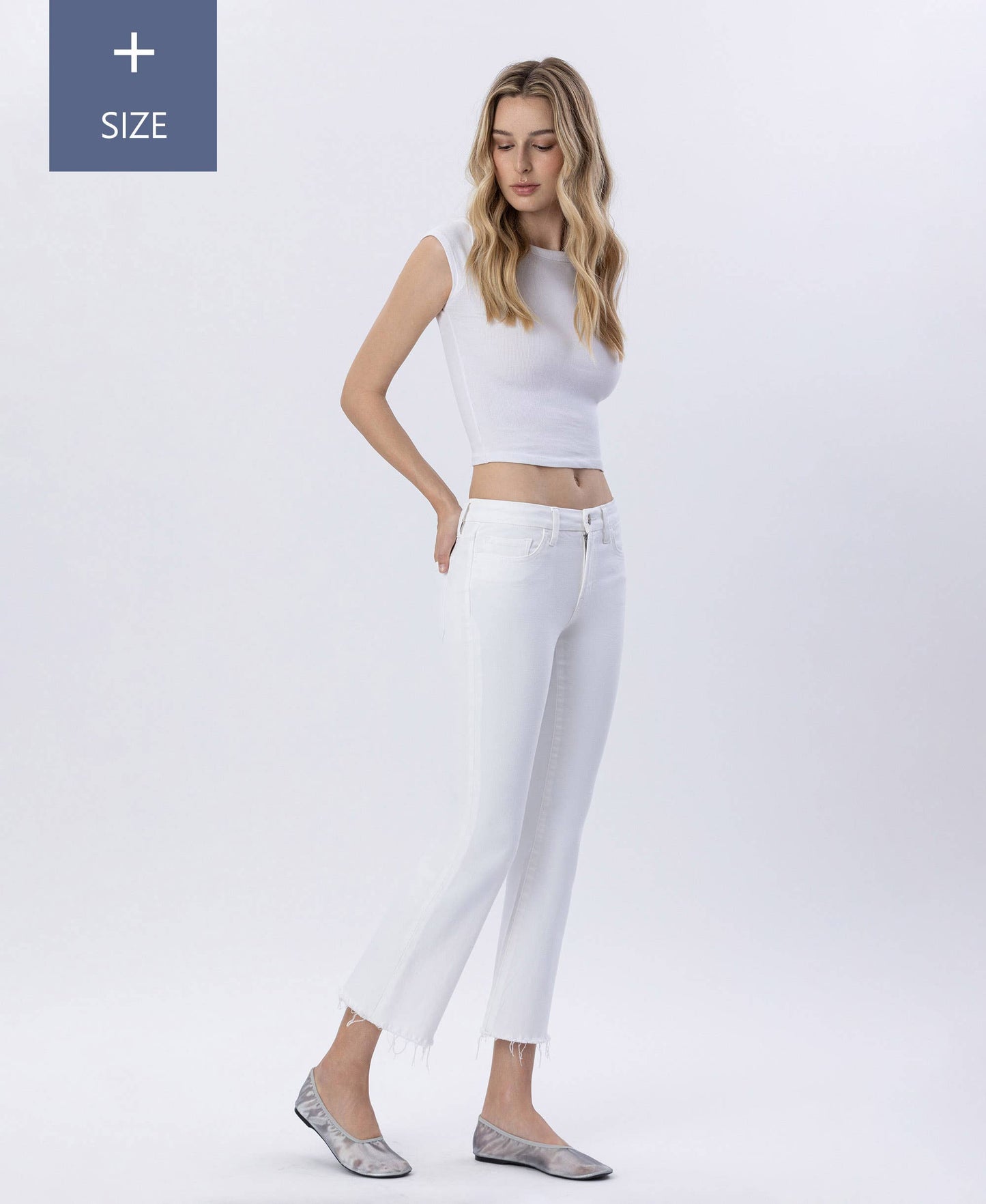 Mia Mid Rise Crop Flare Jeans - Peacock Curves