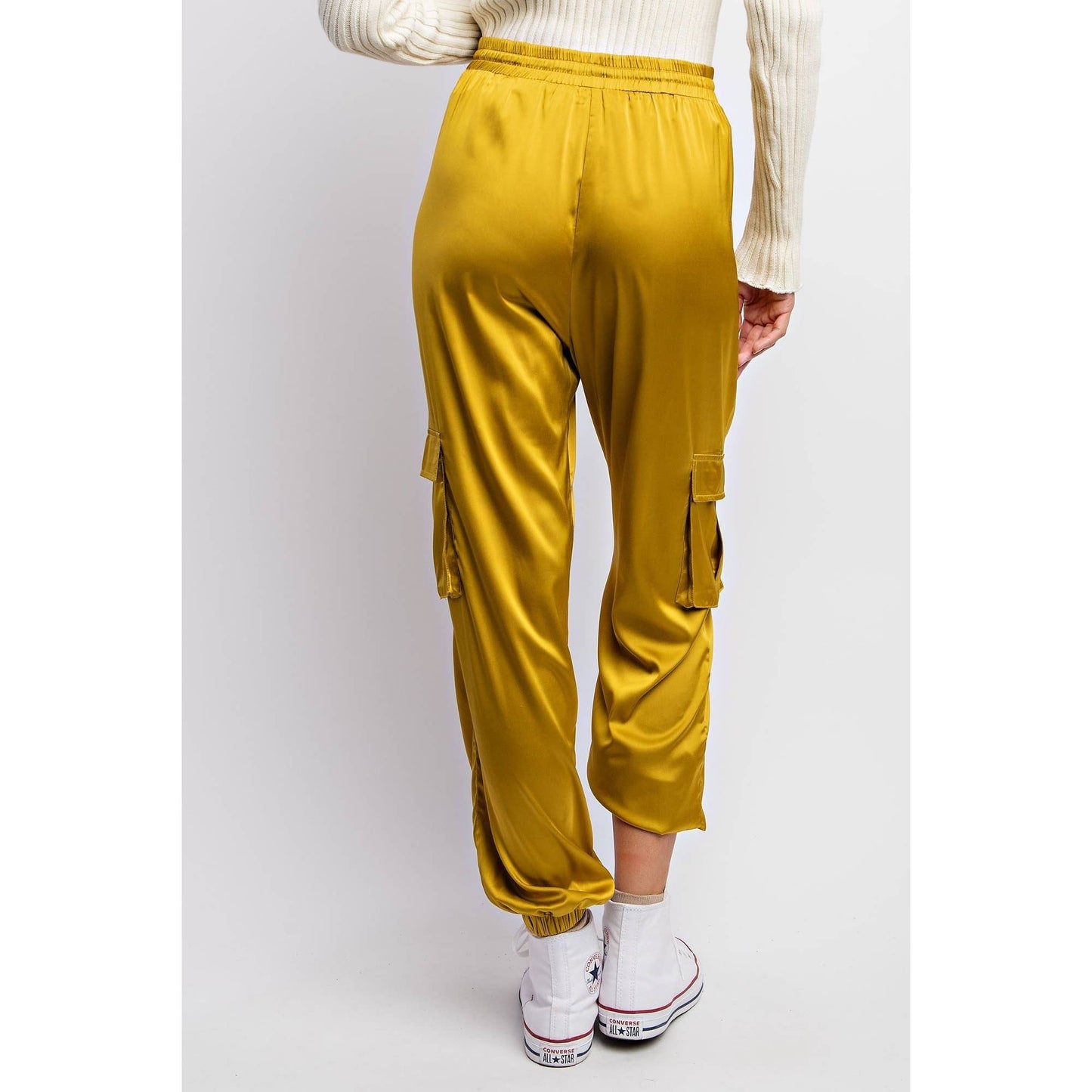 SATIN CARGO JOGGER PANTS