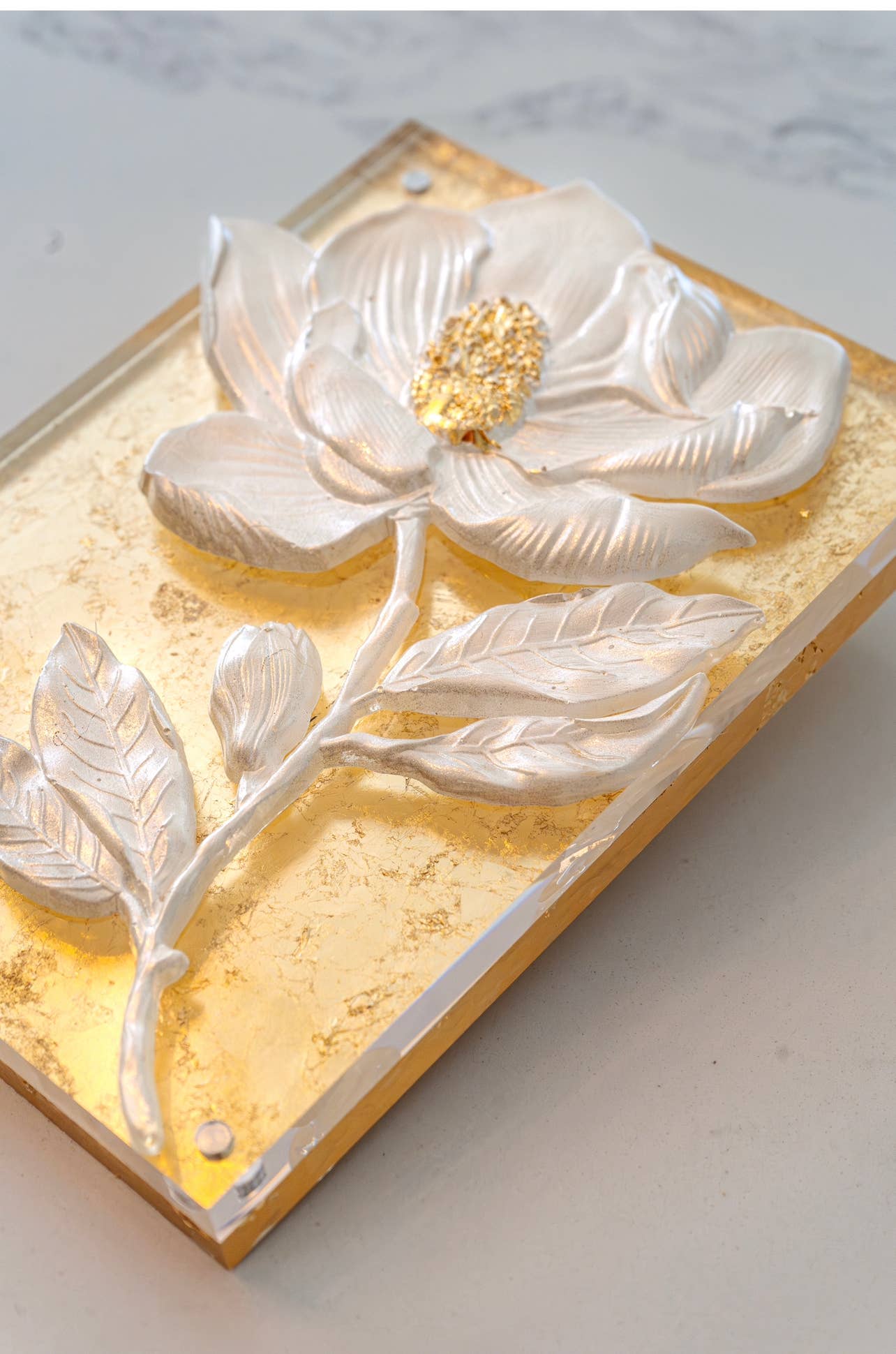 Magnolia flower acrylic plaque