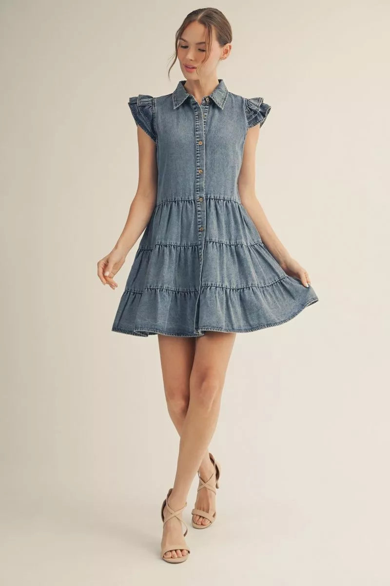 Lucy Tiered Denim Dress