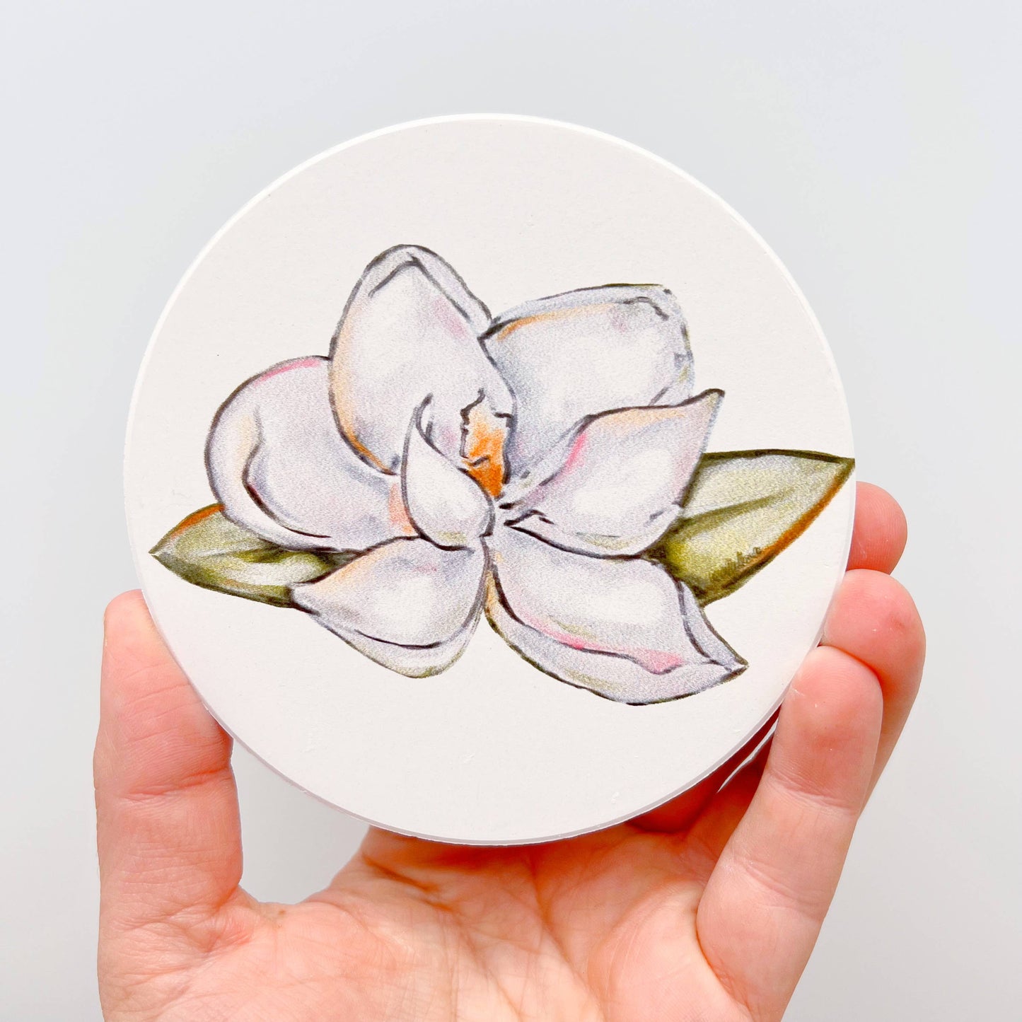 Magnolia Coaster - Southern Floral Absorbable Stone Coaster