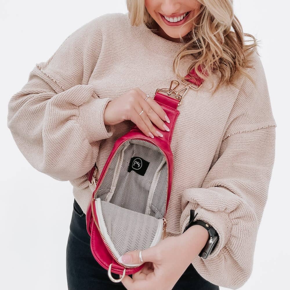 Black Waverly Woven Sling Bag