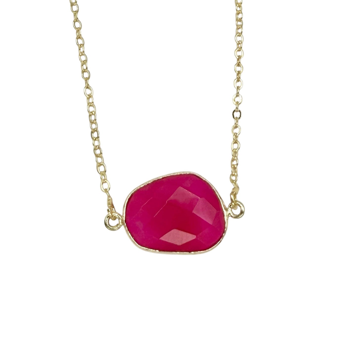 Gemstone bezel necklace