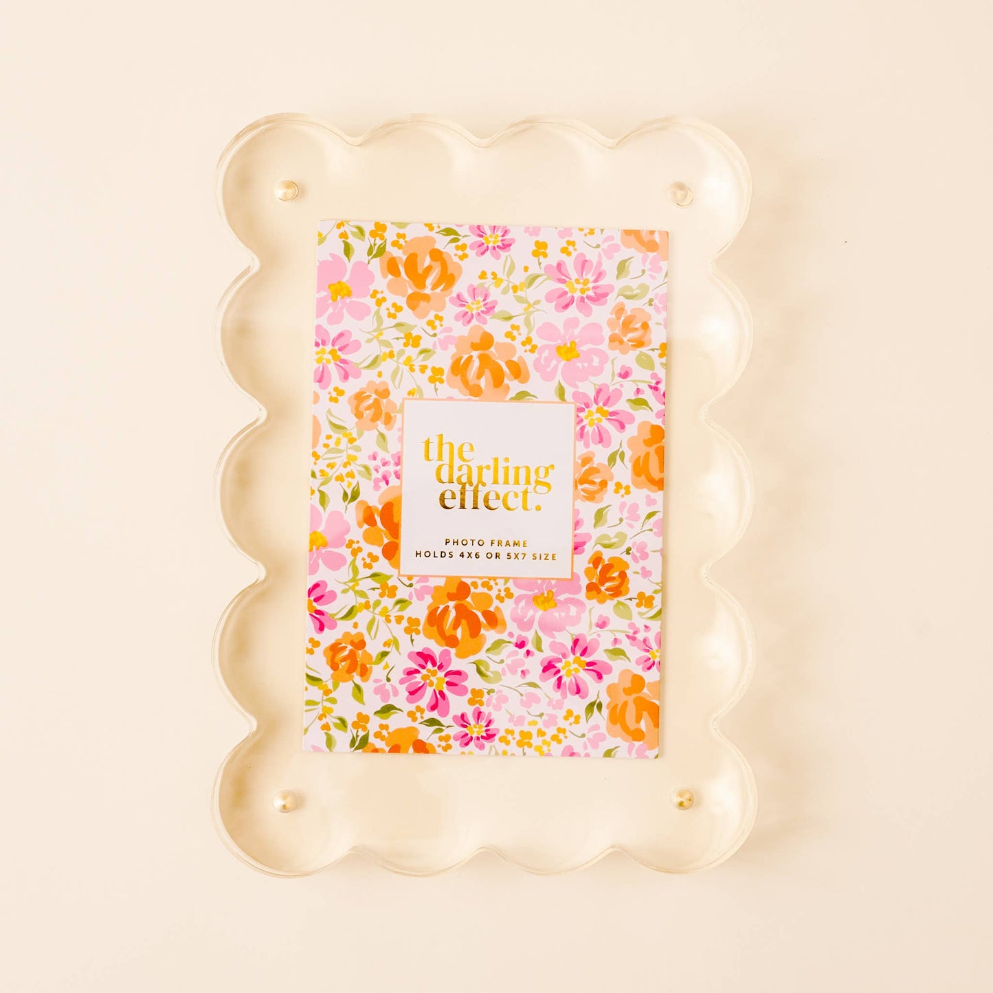 Rectangle Scalloped Acrylic Frame-Clear